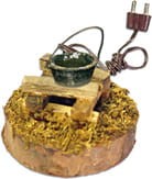 (X040) Palenisko z kociołkiem, oświetlony, średnica 8,5cm