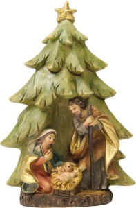 (K096-4) Choinka ze Św. Rodziną, 9cm wysoka