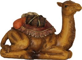(K133-14) Wielbłąd z bagażem, leżący, do figur o wys. 8cm