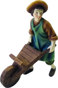 (K183-74) Pracownik z taczką, do figur o wys. 11cm