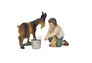 (K920-9) Chłopak przy dojeniu kóz, do figur o wys. 9cm