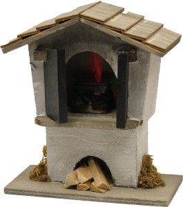 (Z2005) Piec z oświetleniem, 11cm wysoki BEZ POTRZEBY TRANSFORMATORA