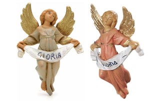 (6,5/24) 2 Anioły GLORIA do powieszenia – do figur o wys. 6,5cm