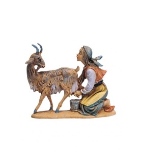 (10/213) Gospodyni dojąca kozę FONTANINI do figur o wys. 10cm