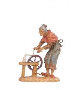 (10/233) Staruszka przy kołowrotku FONTANINI do figur o wys. 10cm