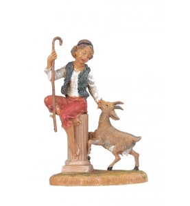(10/203) Pasterz siedzący z kozą FONTANINI do figur o wys. 10cm