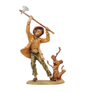 (10/228) Drwal rąbie drzewo FONTANINI do figur o wys. 10cm