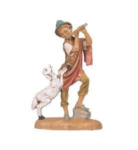 (10/241) Chłopak z fletnią i owcą FONTANINI do figur o wys. 10cm