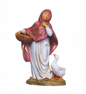 (12/110) Dziewka z koszykiem i gęsią – do figur o wys. 12cm