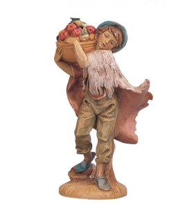 (12/145) Chłopiec z dużym koszykiem pełnym owców – do figur o wys. 12cm