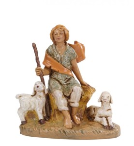 (12/249) Pasterz siedzący z owcami – do figur o wys. 12cm
