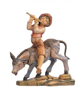 (12/287) Chłopiec z fletnią na ośle- do figur o wys. 12cm