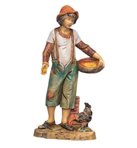 (12/296) Gospodarz karmi kurę – do figur o wys. 12cm