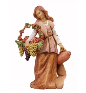 (12/1078) Kobieta z dużym koszykiem pełnym owoców – do figur o wys. 12cm