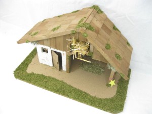 (1309/12) Szopka Bożonarodzeniowa 60x30x34cm, do figur o wysokości 12,0cm