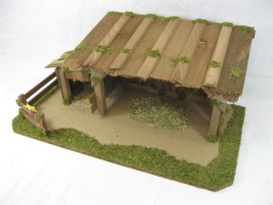 (1358/12) Szopka Bożonarodzeniowa 55x30x21cm, do figur o wysokości 12,0cm