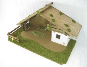 (1330/13) Szopka Bożonarodzeniowa 59x30x34cm, do figur o wysokości 13,0cm