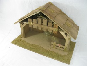 (1233/12) Szopka Bożonarodzeniowa 50x25x37cm, do figur o wysokości 12,0cm