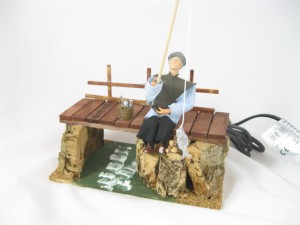 (29/026) Wędkarz na mostku, figura ruchoma, 220V