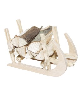 (285/7) Sanie z drewna z łupanym drewnem, 5cm wysoki