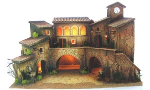 (95/022) Szopka Bożonarodzeniowa ze Studnią- 60x40x40cm, do figur 7-8cm