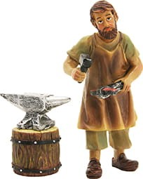 (K937-8) Kowal z kowadłem, do figur o wys. 8-9cm