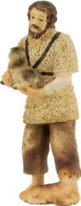 (K177-1) Pasterz z owcą i psem, do figur o wys. 8cm