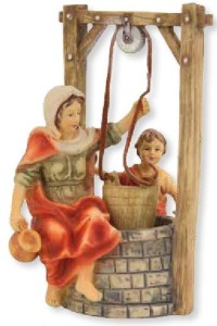 (K134-1) Dziewka z dzieckiem przy studni, do figur o wys. 10cm