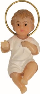 (H024-4) Dzieciątko Jezus w koszulce z aureolą- 4,0cm wysoki