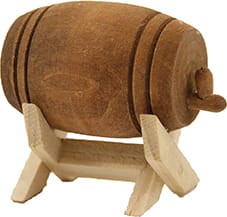 (Z432-1) Beczka z drewna ze stojakiem- 5,2cm wysokie/ do figur o wysokości 11-13cm