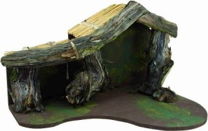 (S130) Szopka z kory, do figur o wys. 14-15cm