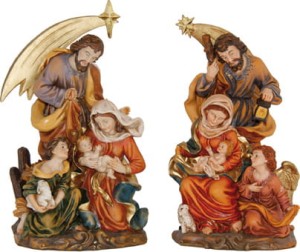 (K070-15) Śliczna Św. Rodzina, 2 różne figury- 17,7cm wysokie