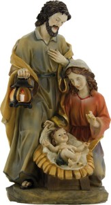 (K030F-23) Św. Rodzina Bożonarodzeniowa, kolorowa- 23,0cm wysoka