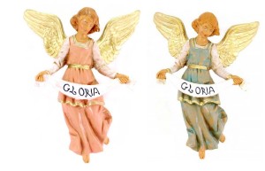 (12/AniołGLORIA) 2 Anioły Gloria, do powieszenia – do figur o wys. 12cm