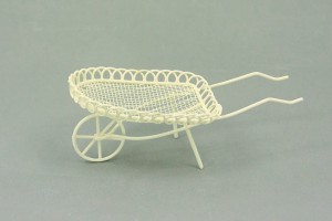 (G1053-1) Taczka, biała - 3,0cm wysoka