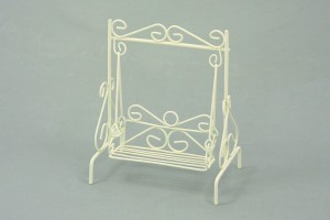 (G1045-1) Huśtawka ogrodowa, biała - 9,0cm wysoka