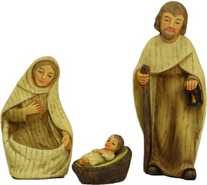 (K540-15) Św. Rodzina Nowoczesna, drewniany wygląd- do figur o wys. 15cm