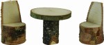 (Z184-K) Stolik z krzesłami, drewniane- do figur 9-10cm