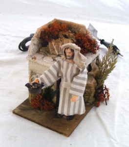 (29/051) Żebrak z kapeluszem, figura ruchoma, 220V