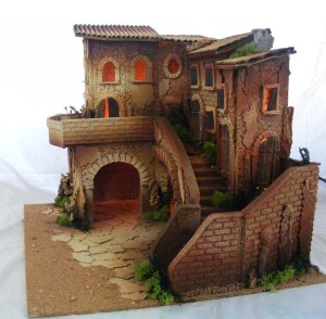 (95/027) Szopka z pełnym oświetleniem- 50x40x40cm, do figur 7-8cm