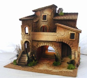 (95/028) Szopka z pełnym oświetleniem- 40x30x36cm, do figur 7-8cm