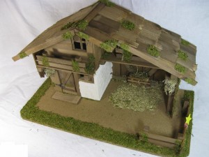 (1419/12) Szopka Bożonarodzeniowa 60x30x35cm, do figur o wysokości 12,0cm