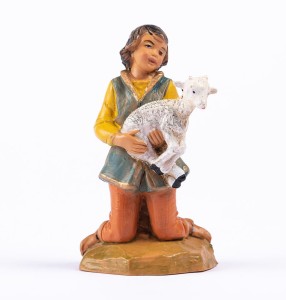 (12/706) Klęczący chłopak z barankiem – do figur o wys. 12cm