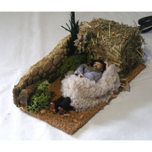 (29/058) Śpiący pasterz, figura ruchoma, 220V