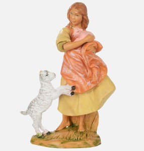 (12/715) Kobieta z świnką i barankiem - do figur o wys. 12cm