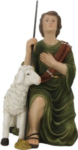 (K276-38) Pasterz klęczący z owcą i kijem, do figur o wys. 40cm