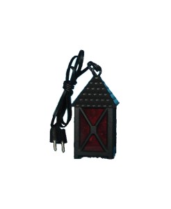 (X502-5) Latarnia z tworzywa sztucznego, czerwona, czworokątna- 5cm