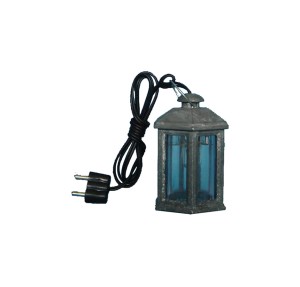 (X521-3) Latarnia metalowa, biała, sześciokątna- 3cm