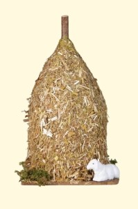 (85212) Ostew z sianem i barankiem, 9x9x16,5cm