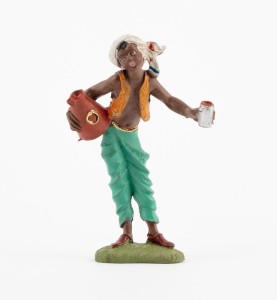 (10TR/194) Czarnoskóry chłopak z winem - do figur o wysokości 10cm